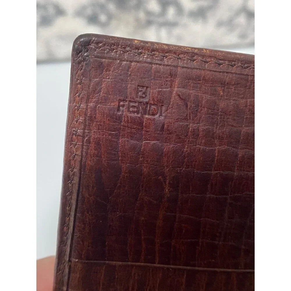Fendi Zucca Monogram Canvas Leather Continental Wallet in Brown Tan